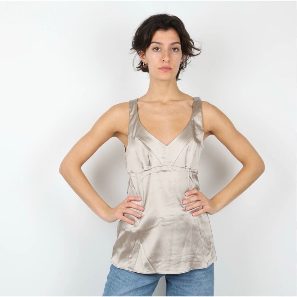 Brunello Cucinelli silk blend sleeveless blouse